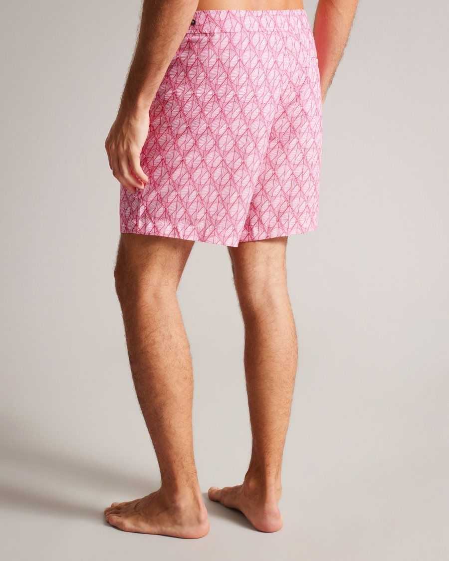 Ted Baker Kloch Geometric Print Swim Shorts Bright Pink | 7024368-IN