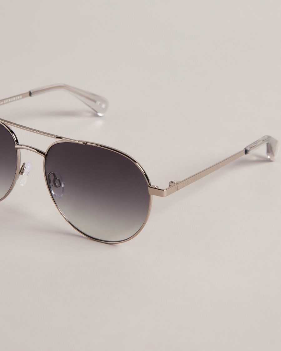 Ted Baker Konraad Metal Aviator Sunglasses Gunmetal | 3024189-NR