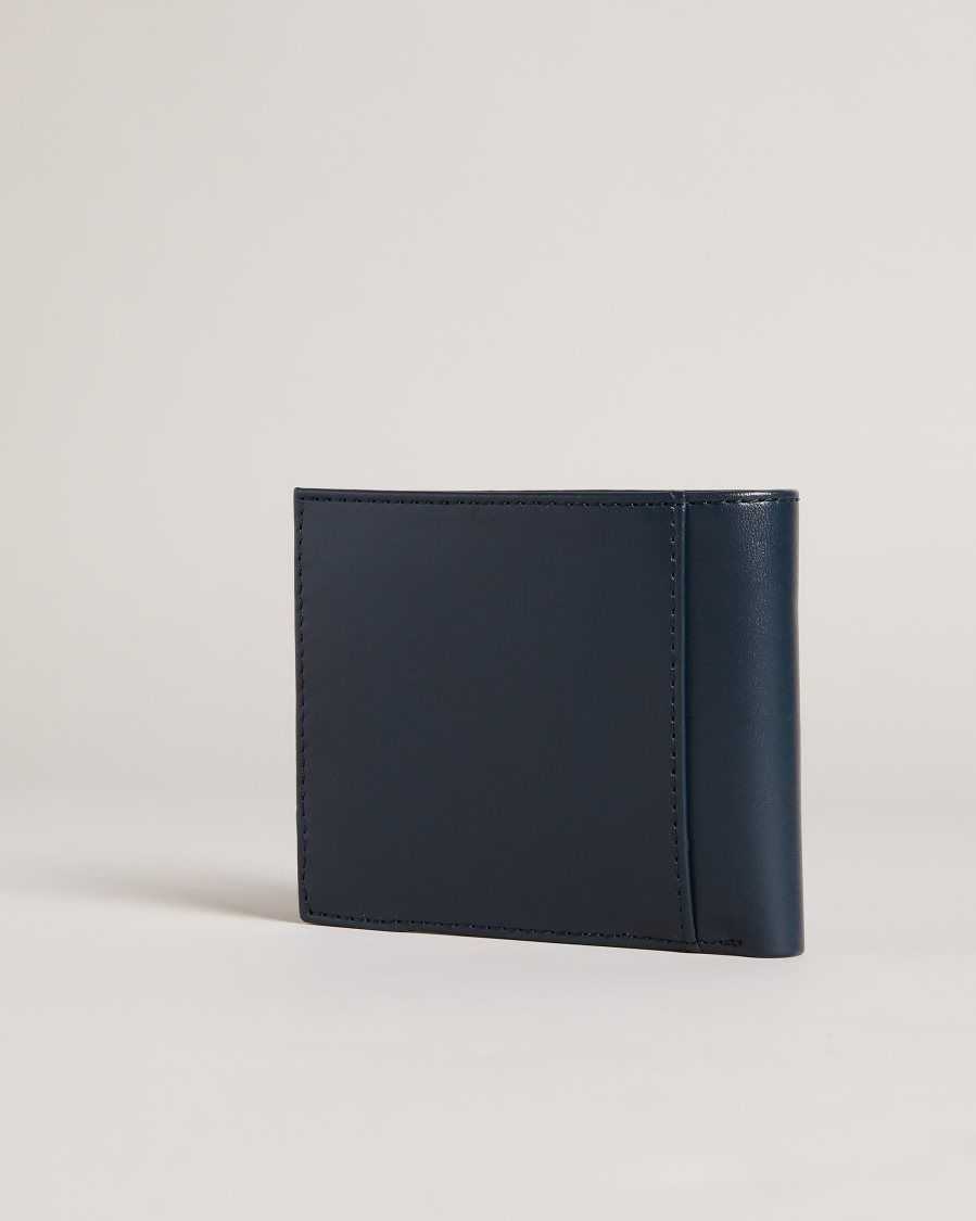 Ted Baker Kornerr Metal Corner Bifold Coin Wallet Navy | 1095438-UO