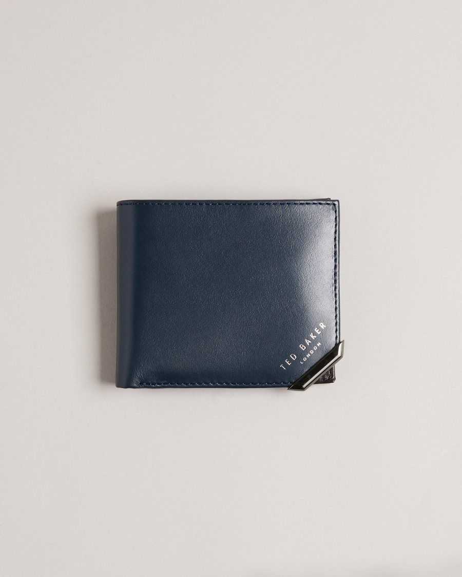 Ted Baker Korning Leather Bifold Wallet Navy | 5814063-HX