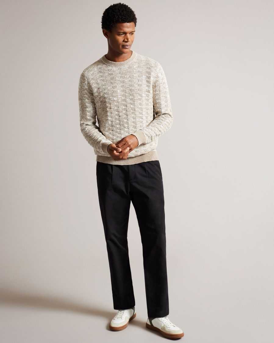 Ted Baker Kriskro Long Sleeve Textured Jumper White | 9308746-JK