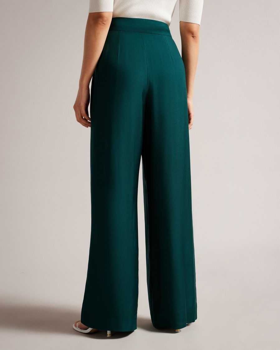 Ted Baker Krissi Wide Leg Trousers Dark Green | 1820743-GK