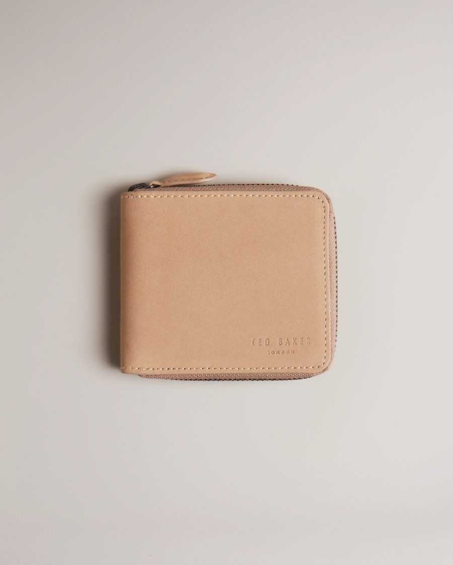 Ted Baker Krolt Nubuck Zip Around Wallet Brown | 6130824-FW