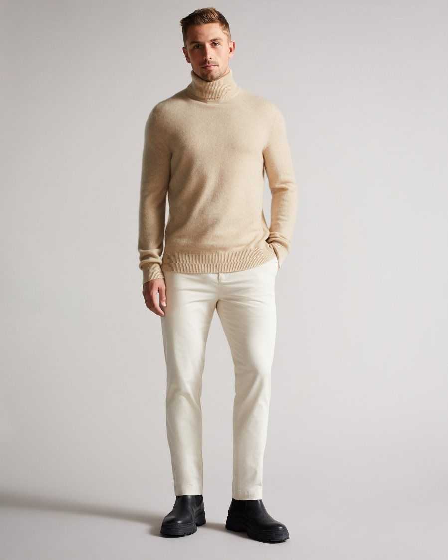 Ted Baker Kubrick Cashmere Roll Neck Jumper Beige | 2170953-EO