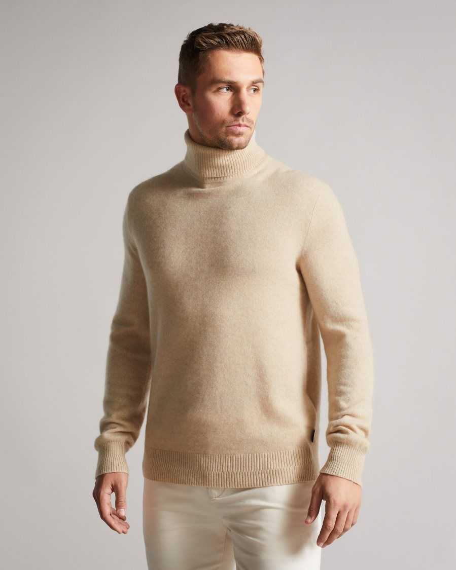 Ted Baker Kubrick Cashmere Roll Neck Jumper Beige | 2170953-EO