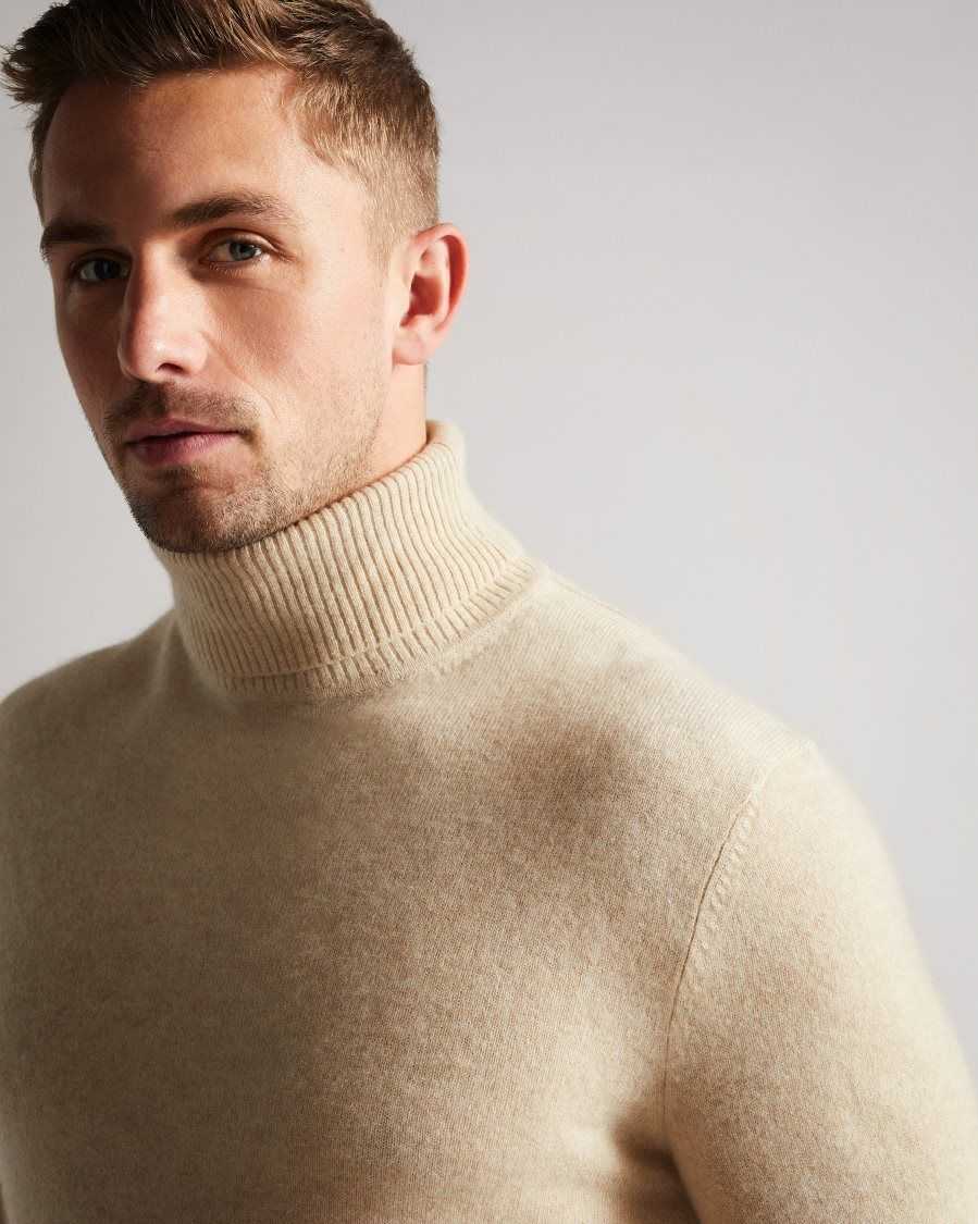 Ted Baker Kubrick Cashmere Roll Neck Jumper Beige | 2170953-EO