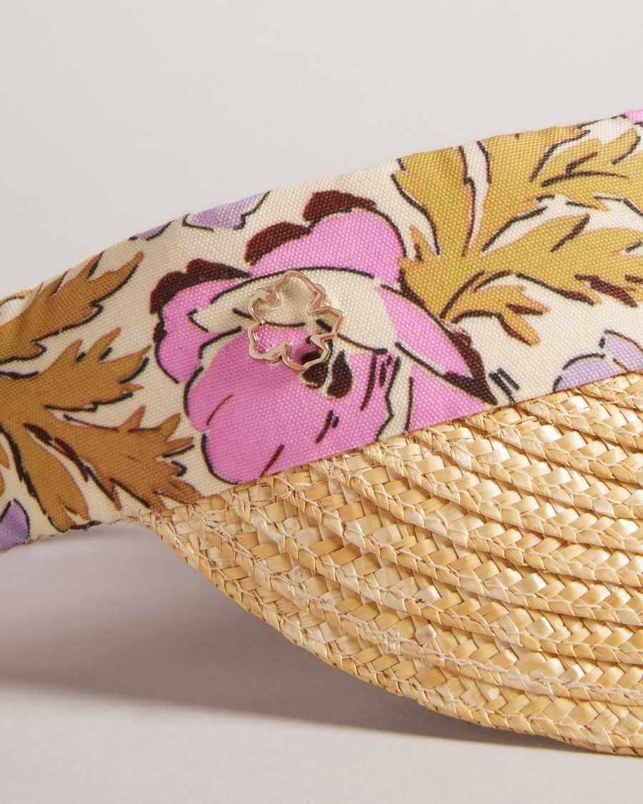 Ted Baker Kylow Floral Straw Visor Pink | 6735921-KQ