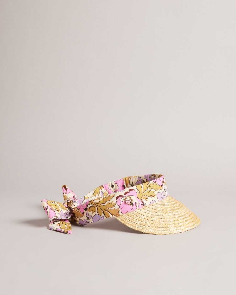 Ted Baker Kylow Floral Straw Visor Pink | 6735921-KQ