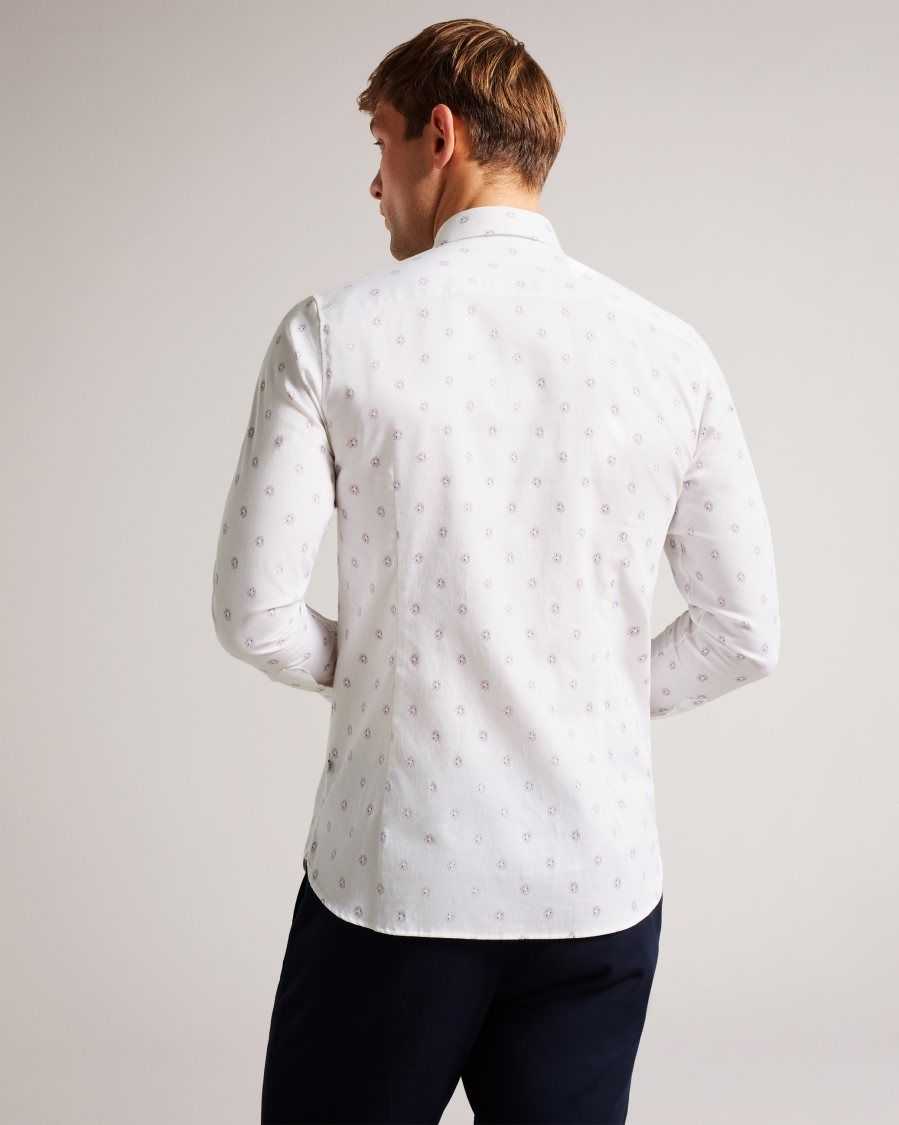 Ted Baker Kyme Long Sleeve Ditsy Floral Shirt White | 7109235-GL