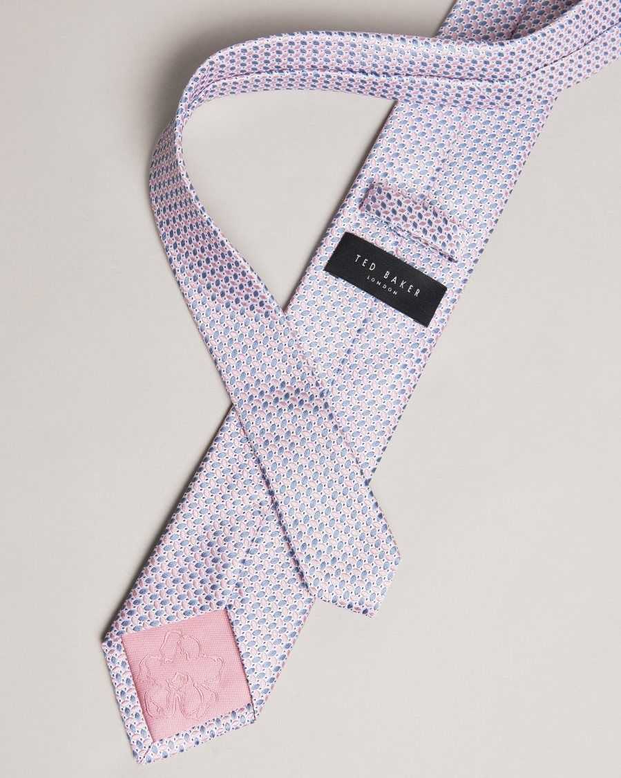 Ted Baker Laertes Silk Lattice Tie Dusky Pink | 4837902-HT