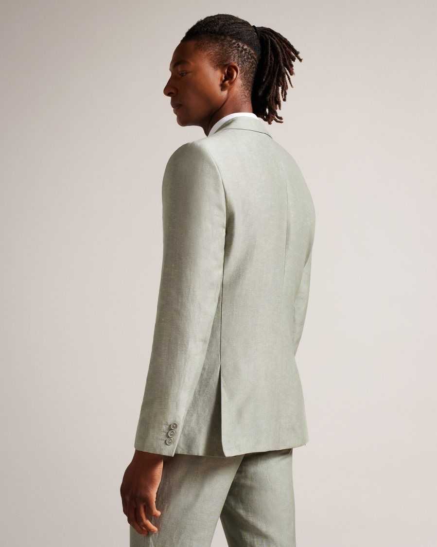 Ted Baker Lancej Wool And Linen Blazer Light Green | 5874109-XM