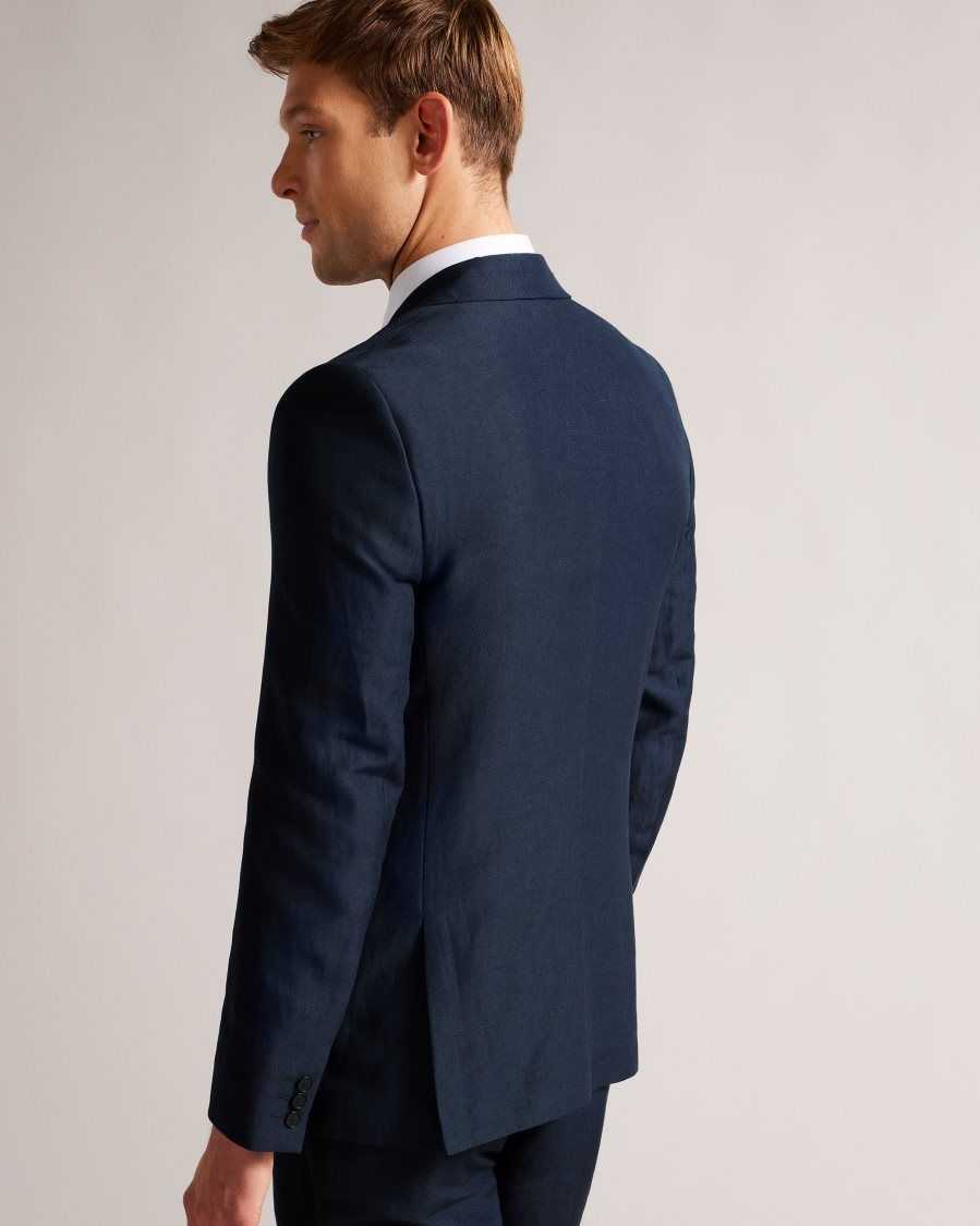 Ted Baker Lancej Wool And Linen Blazer Navy | 5683917-DC