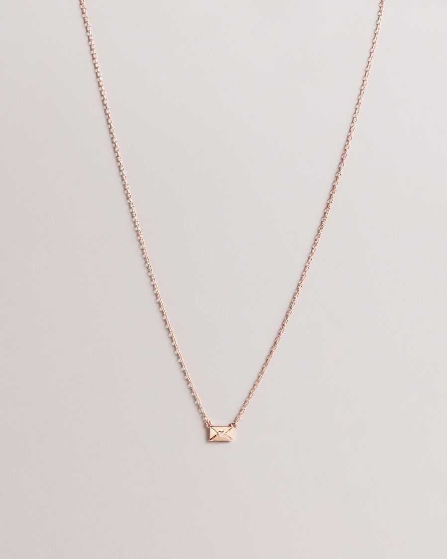 Ted Baker Laressa Love Letter Pendant Necklace Pale Pink | 4236951-WG