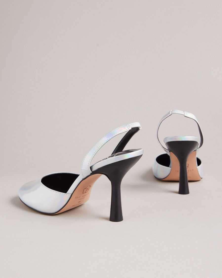 Ted Baker Larria Holographic Slingback Heels Silver | 0164329-RB