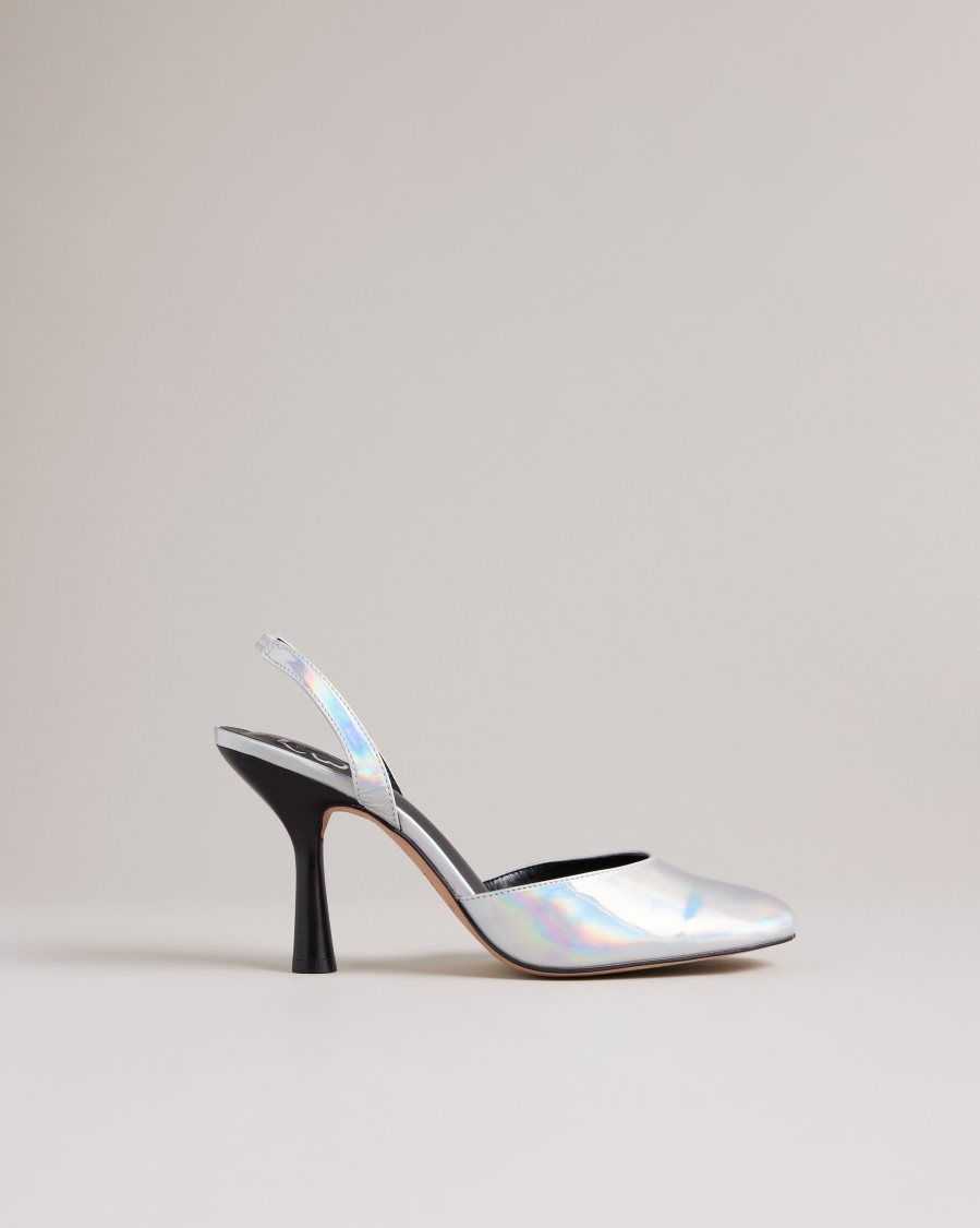 Ted Baker Larria Holographic Slingback Heels Silver | 0164329-RB