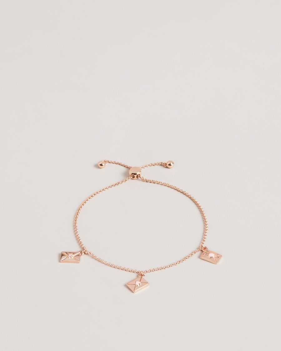 Ted Baker Larsela Love Letter Charm Bracelet Pale Pink | 9537084-HX