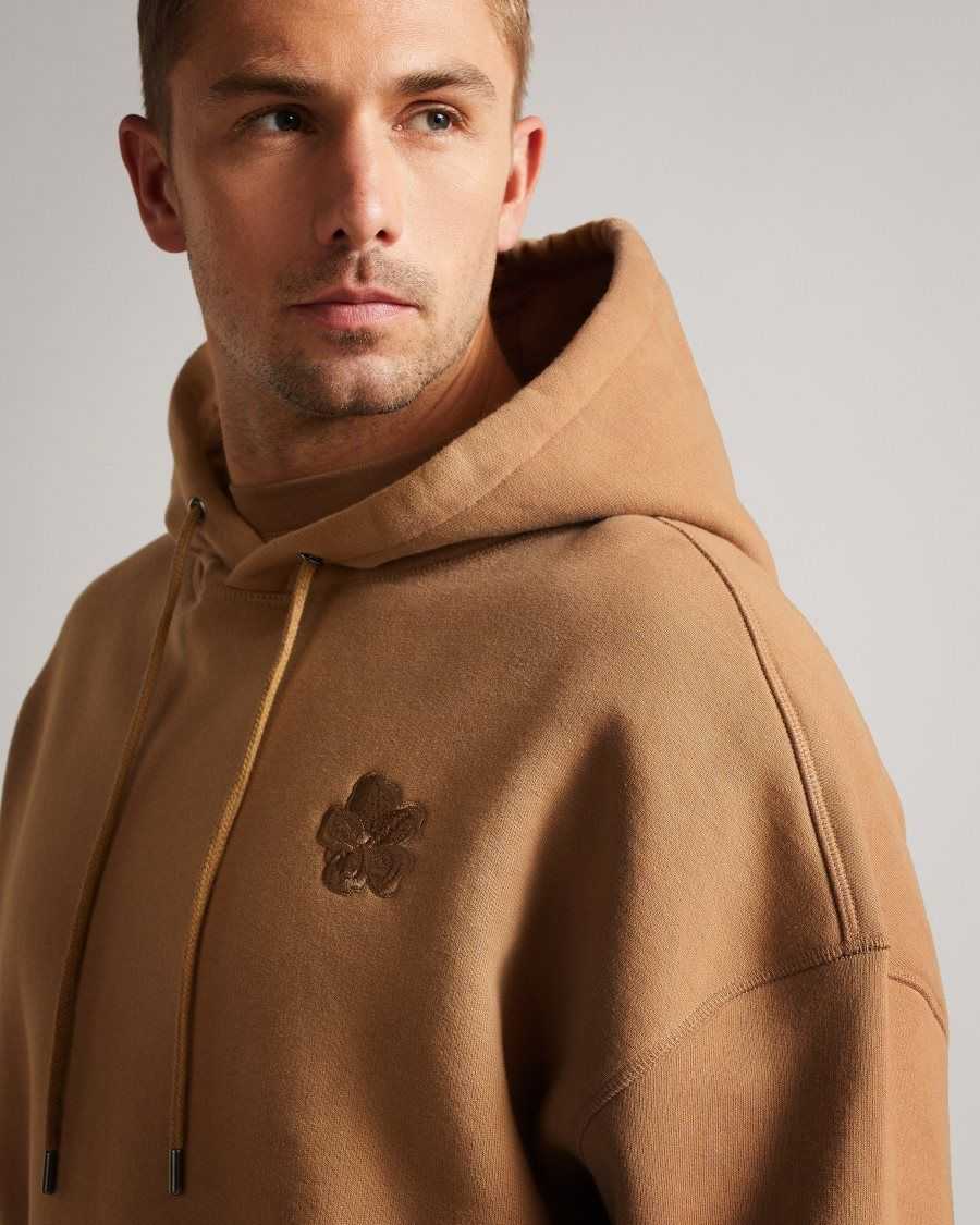 Ted Baker Lavery Long Sleeve Heavy Weight Hoodie Camel | 6043827-QX