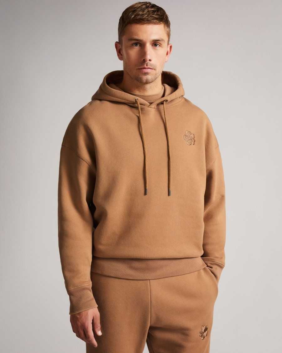 Ted Baker Lavery Long Sleeve Heavy Weight Hoodie Camel | 6043827-QX