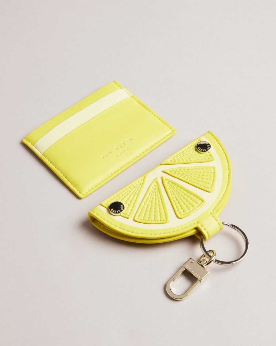 Ted Baker Lemmonn Lemon Slice Keyring and Card Holder Yellow | 0452867-RJ