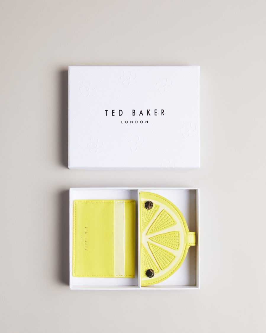 Ted Baker Lemmonn Lemon Slice Keyring and Card Holder Yellow | 0452867-RJ