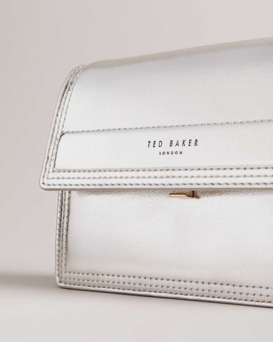 Ted Baker Libbe Leather Crossbody Bag Silver | 2587406-JS