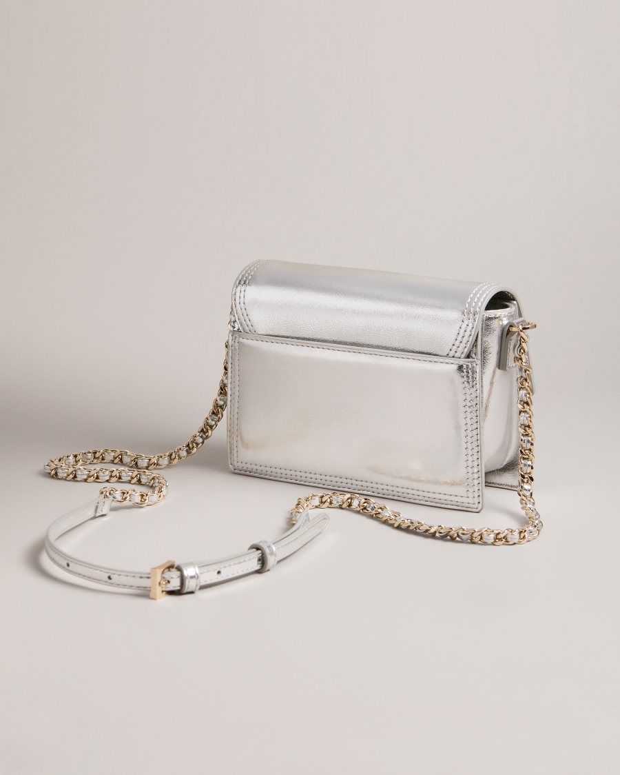 Ted Baker Libbe Leather Crossbody Bag Silver | 2587406-JS