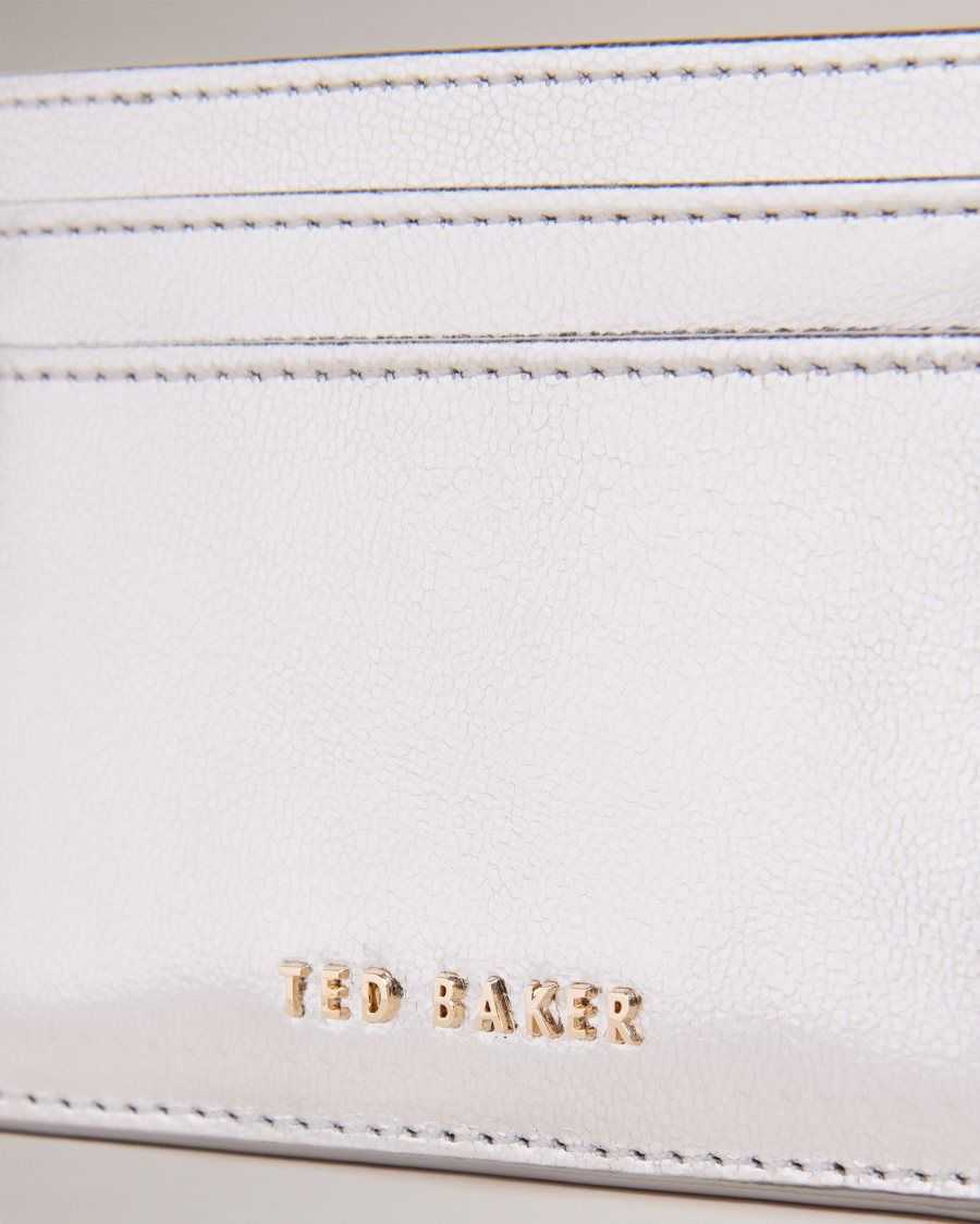 Ted Baker Liibbaa Metallic Cardholder Silver | 7521690-SB