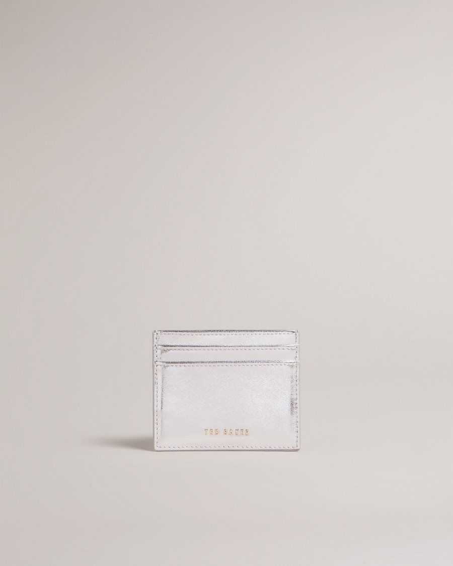 Ted Baker Liibbaa Metallic Cardholder Silver | 7521690-SB