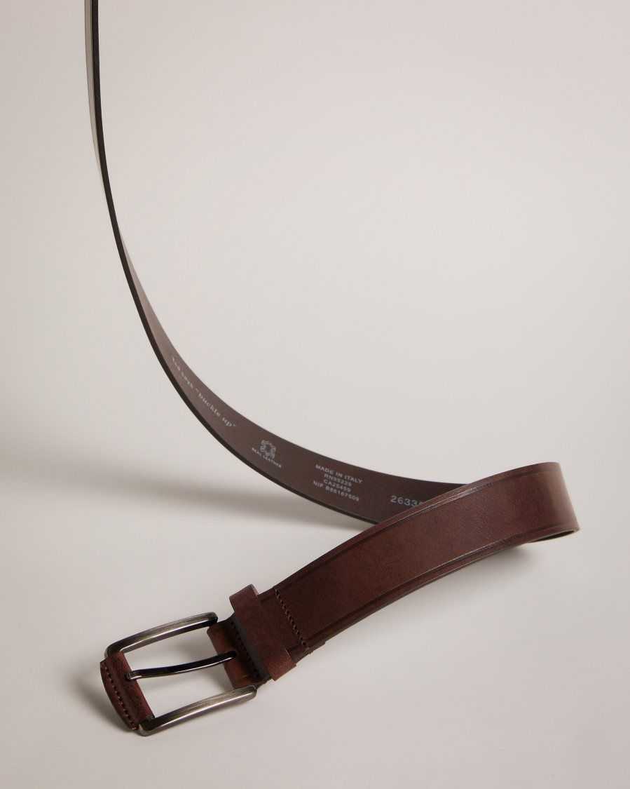 Ted Baker Linded Embossed Leather Belt Brown-Chocolate | 9250173-YL