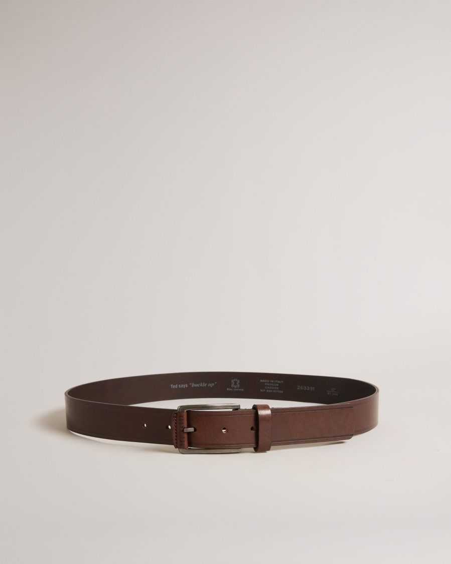 Ted Baker Linded Embossed Leather Belt Brown-Chocolate | 9250173-YL