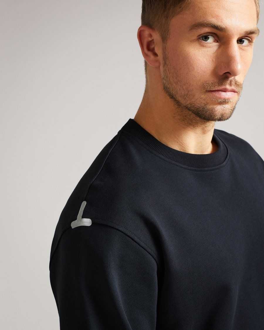 Ted Baker Linford Long Sleeve Active Jersey Sweatshirt Black | 9028573-LP