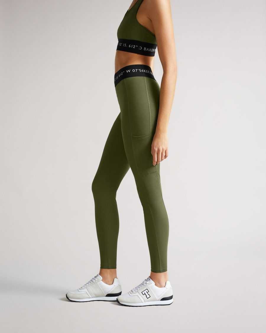 Ted Baker Llaneyy Breathable Branded Leggings Dark Green | 4028179-LK