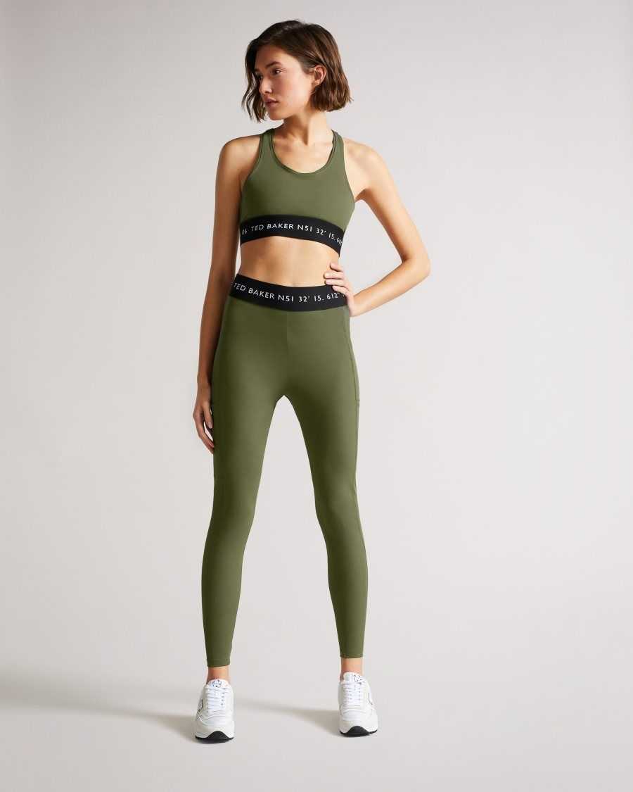 Ted Baker Llaneyy Breathable Branded Leggings Dark Green | 4028179-LK