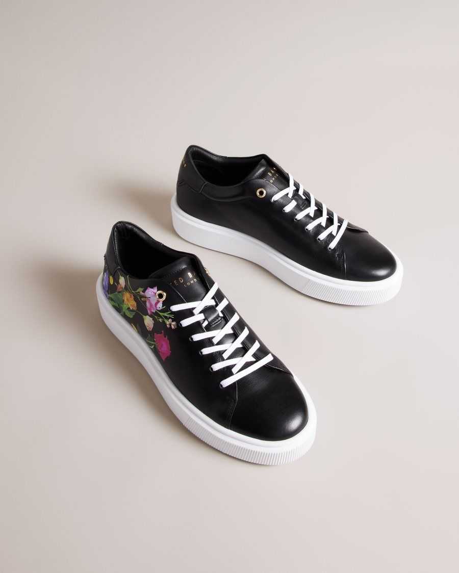 Ted Baker Lorayy Floral Printed Platform Trainers Black | 0948725-NI