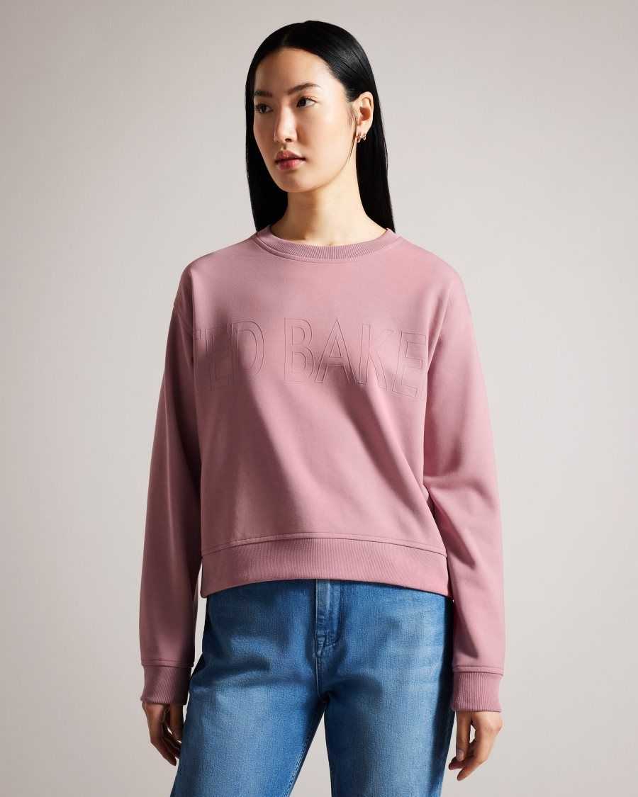 Ted Baker Lorito Logo Sweatshirt Dusky Pink | 2601943-EZ