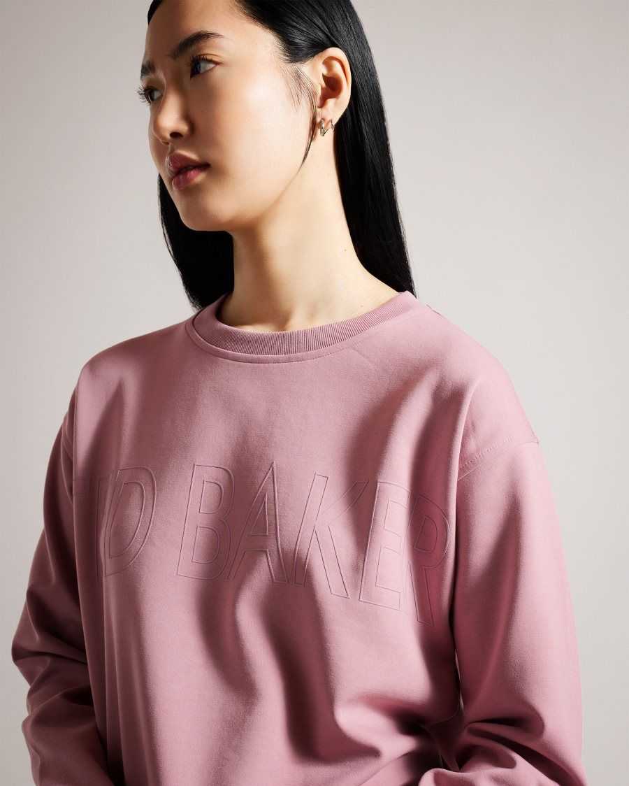 Ted Baker Lorito Logo Sweatshirt Dusky Pink | 2601943-EZ