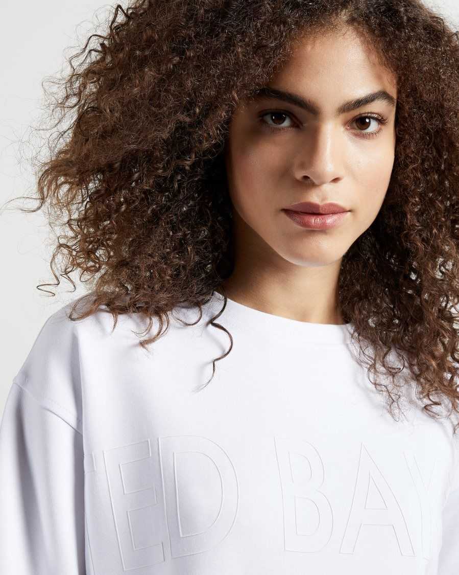 Ted Baker Lorito Logo Sweatshirt White | 5341269-AZ