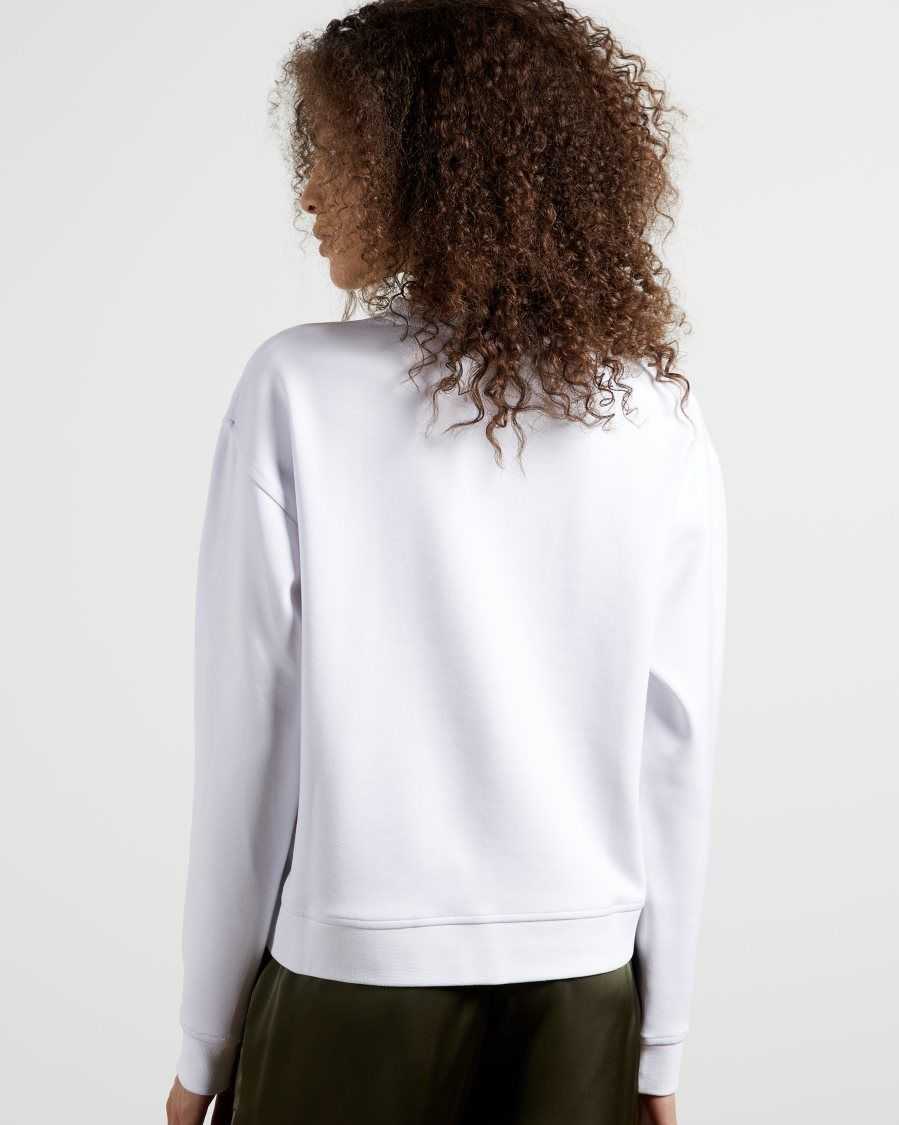 Ted Baker Lorito Logo Sweatshirt White | 5341269-AZ