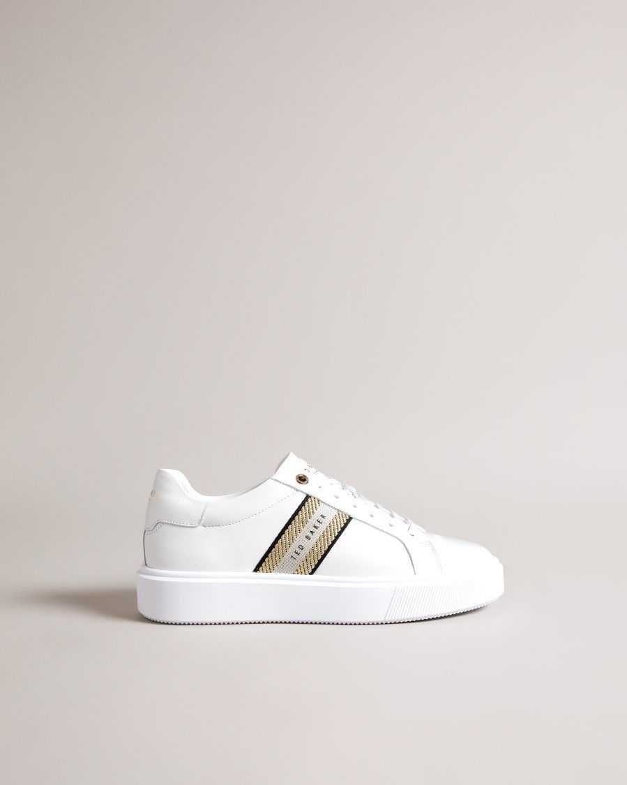 Ted Baker Lornie Platform Webbing Trainers Gold | 3792085-JT