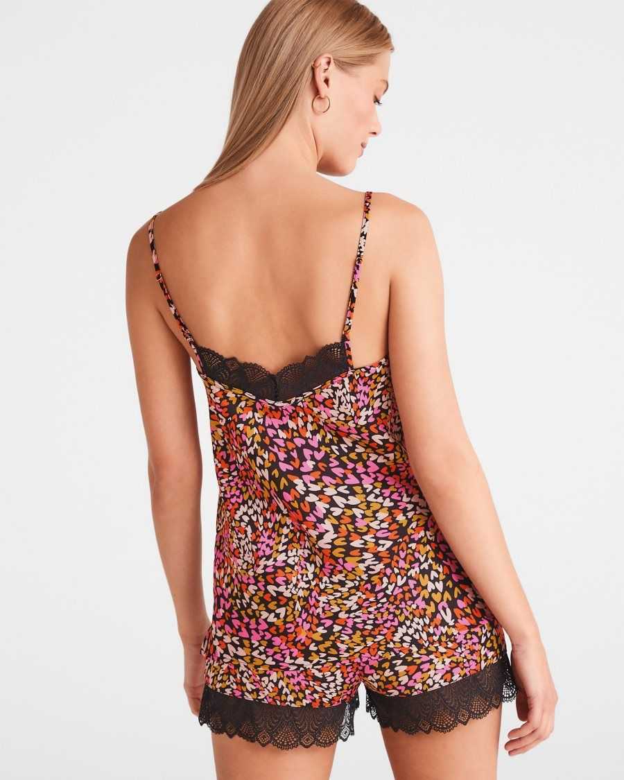 Ted Baker Lovege Heart Print Short And Cami Set Black | 5801379-CK