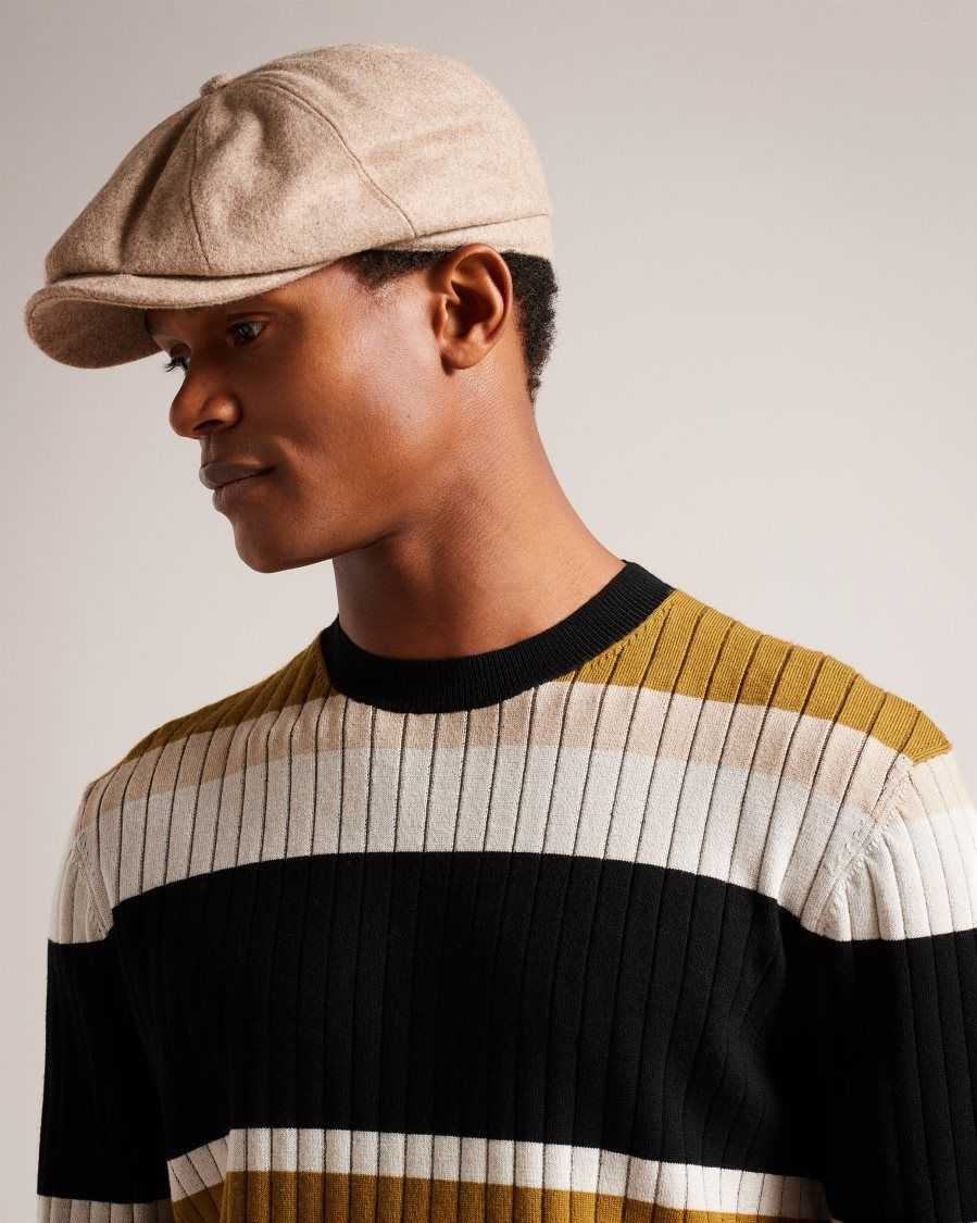 Ted Baker Lucasss Wool Blend Baker Boy Cap Camel | 4789062-RE