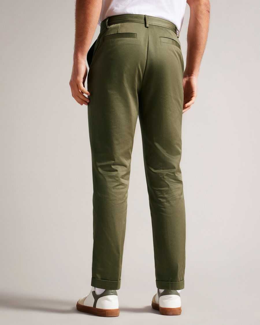 Ted Baker Luciant Slim Fit Twill Trousers Dark Green | 0928463-MN