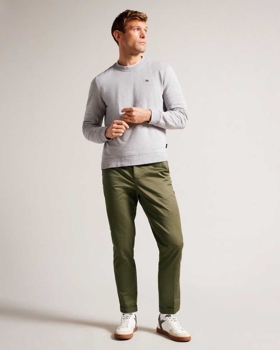 Ted Baker Luciant Slim Fit Twill Trousers Dark Green | 0928463-MN