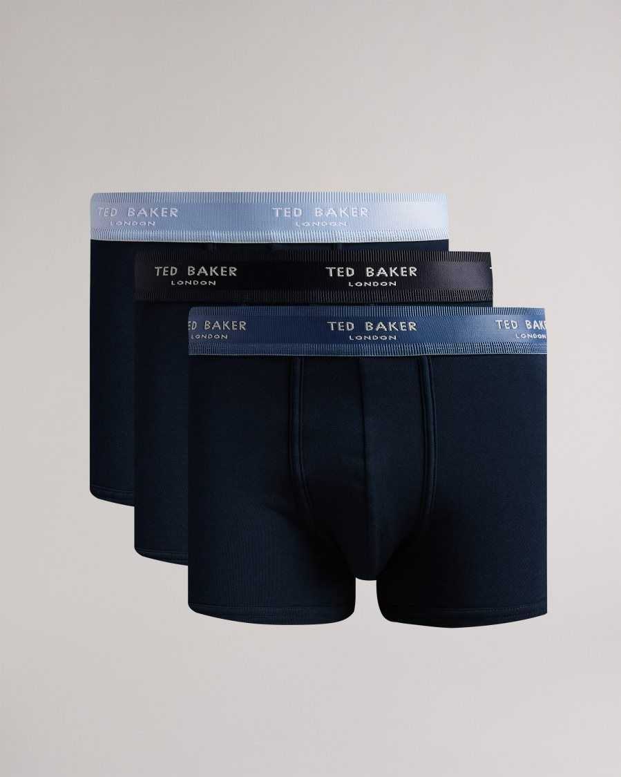 Ted Baker Lyam 3 Pack Assorted Trunks Navy | 1632954-WL