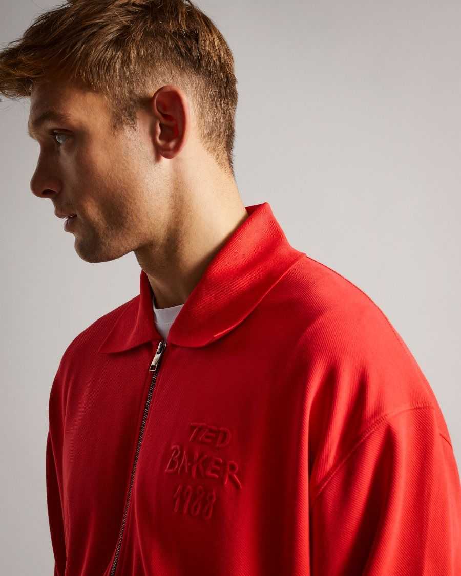 Ted Baker Lymn Graphic Jersey zip through Bright Red | 3078614-IG