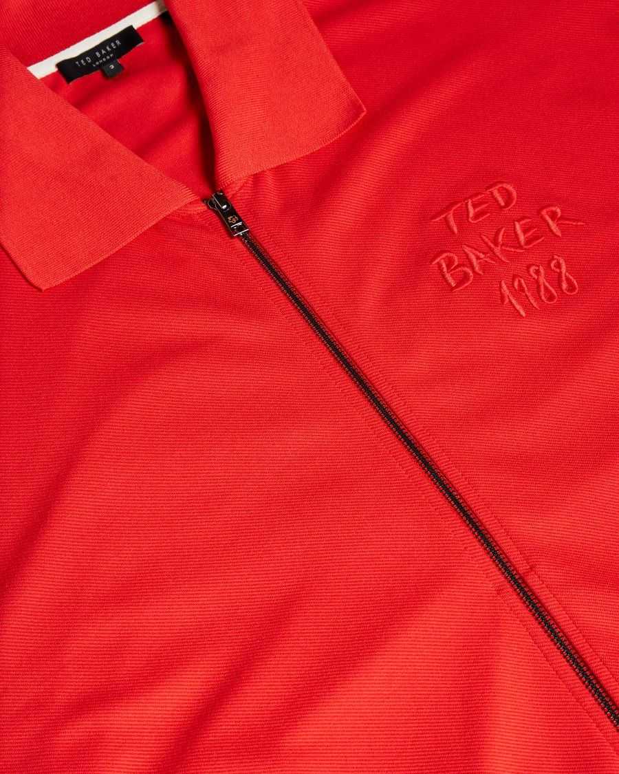 Ted Baker Lymn Graphic Jersey zip through Bright Red | 3078614-IG