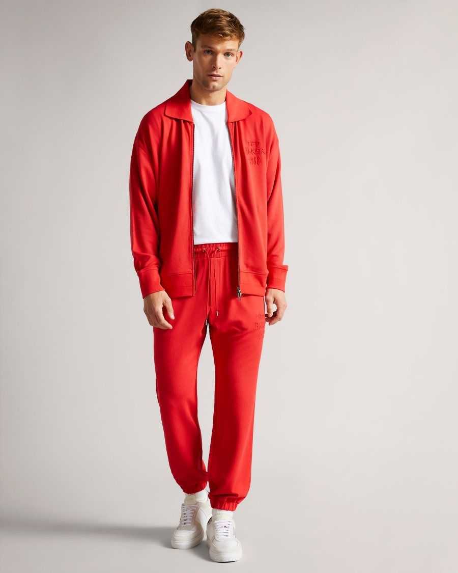 Ted Baker Lymn Graphic Jersey zip through Bright Red | 3078614-IG