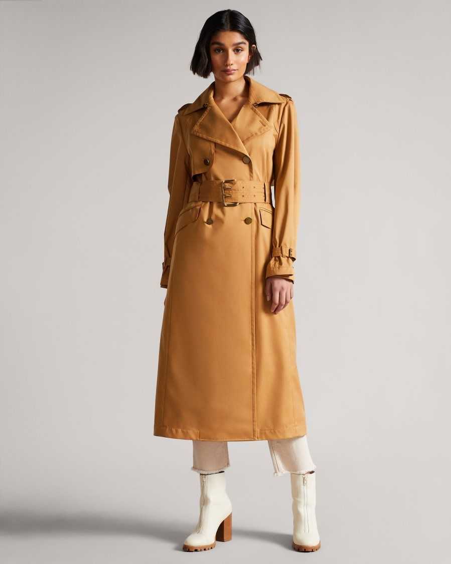 Ted Baker Maaeve Double Faced Lightweight Trench Coat Light Brown | 8605913-UJ