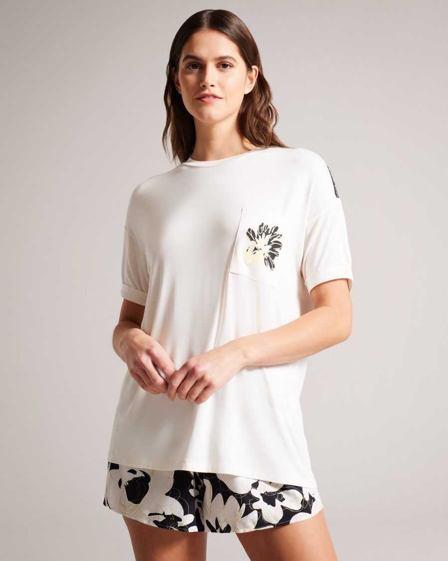 Ted Baker Mab Casual Floral Pyjama Set Ecru | 0735468-AQ