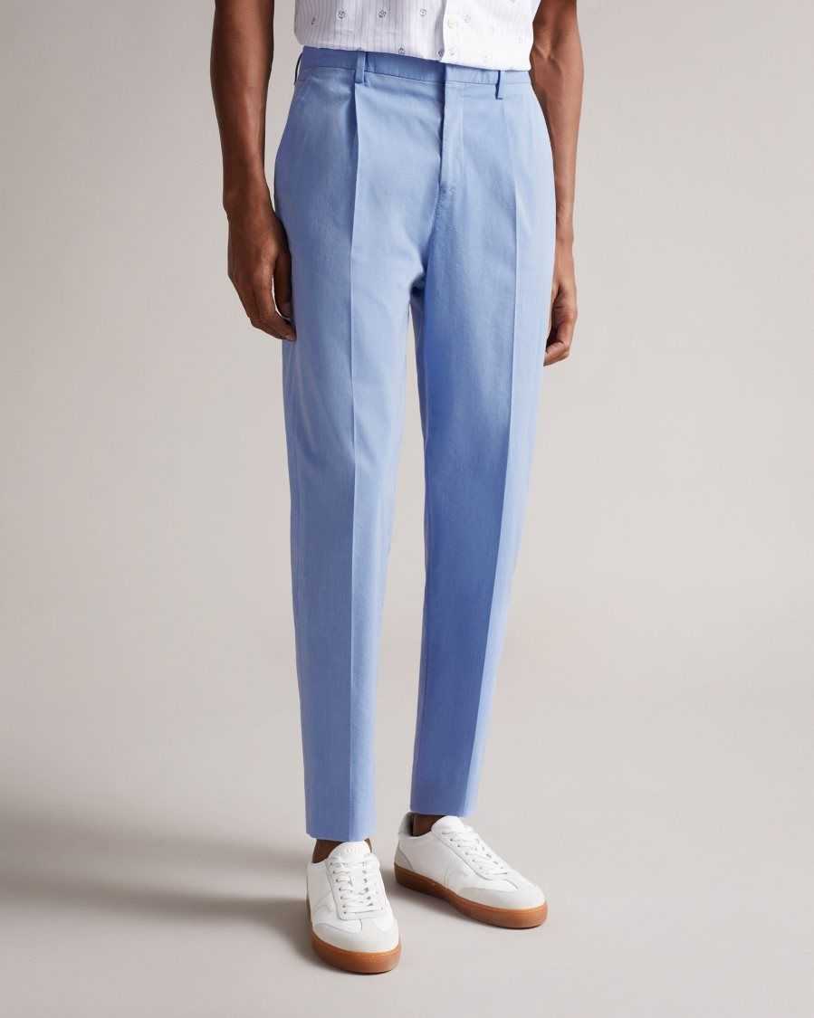 Ted Baker Madron Slim Fit Cotton Trousers Blue | 7026589-OI